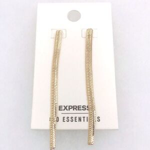 Express Gold Chain Dangle Earrings Snake Chain Shoulder Duster Earrings